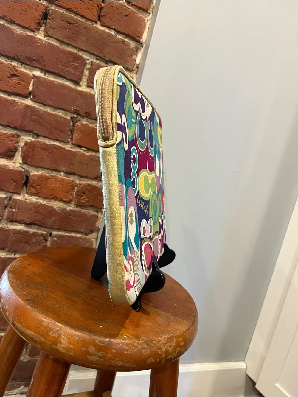 Coach Poppy Art Graffiti Laptop Sleeve Case Pouch Colorful Canvas Zip Portfolio